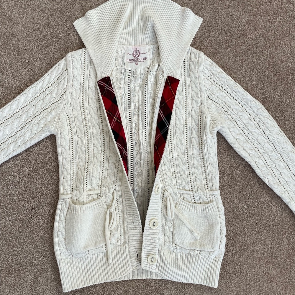 Preppy White Knitted Jacket 🤍